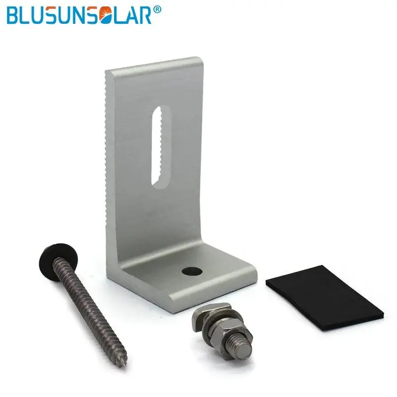 20 Sets High Quality L-Type Panel Mounting Bracket Solar End Clamp 100% Aluminum Solar Clamp For Framed Module 2