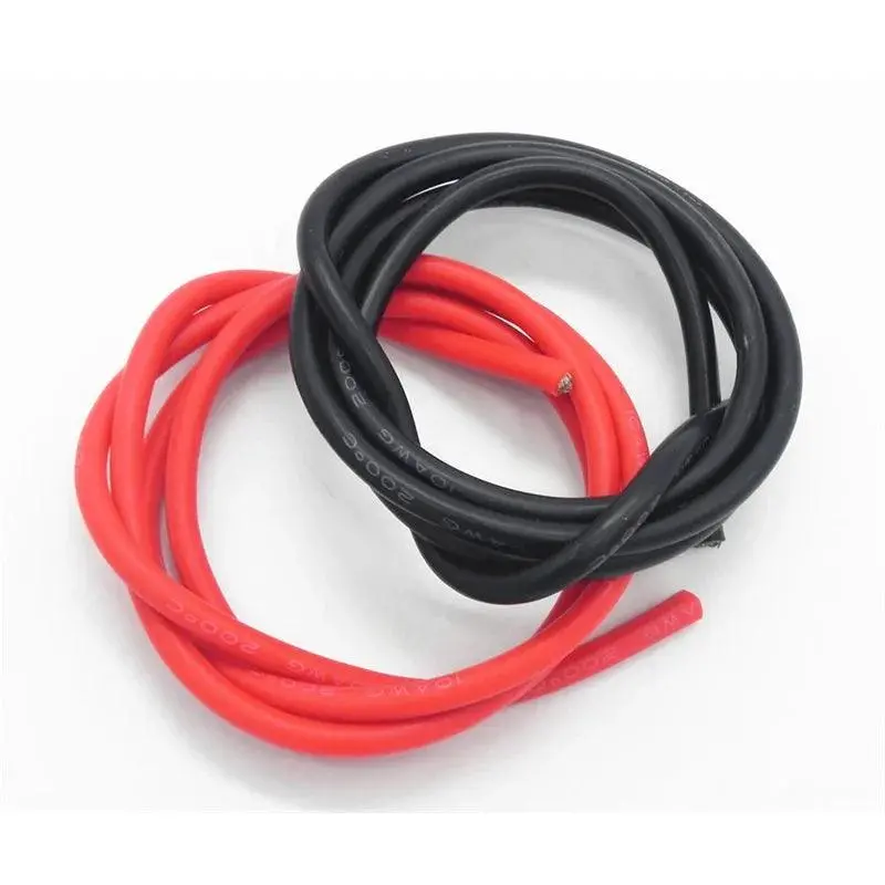 20 Sets/Lot 14/20/22Awg 1M Black+1M Red Silicone Wire/ Silica Gel Wire/ Silicone Tinned Copper Cable High Temperature Resistance 1