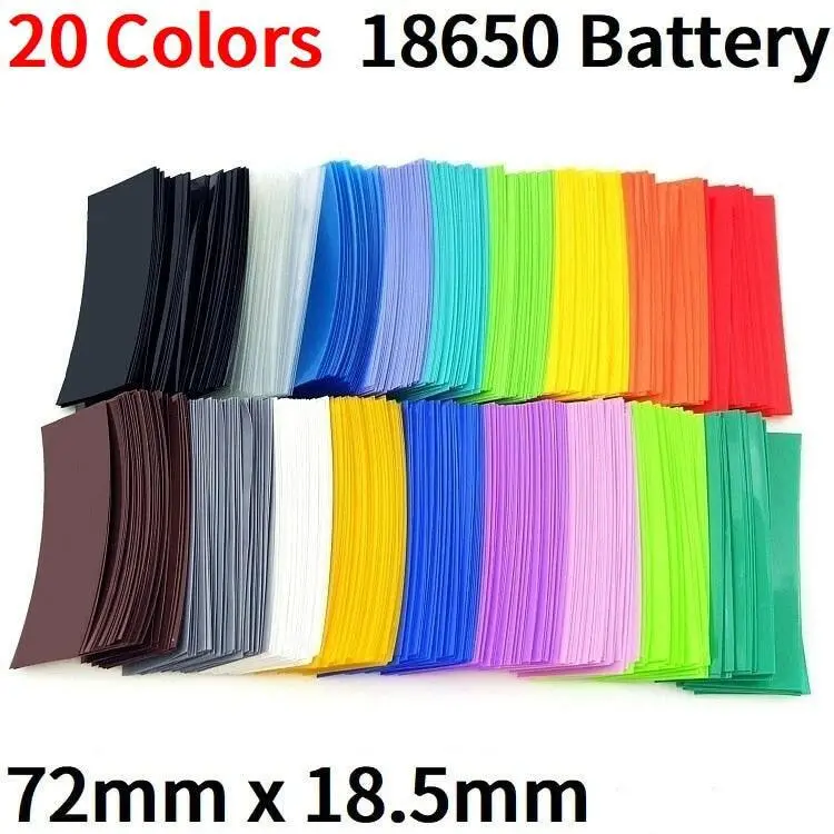 20/500Pcs 18650 Battery Film Tape Pvc Heat Shrink Tube   Precut Shrinkable Sleeve Tubing Protect Pipe Cover For Batteries Wrap 1