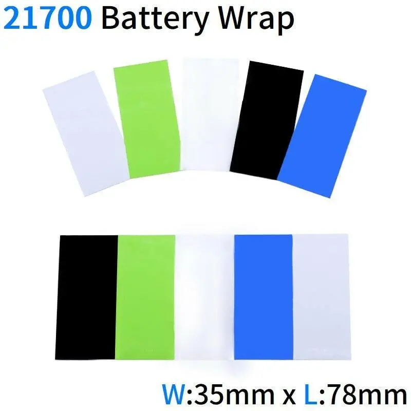 20/500Pcs 21700 Battery Film Tape Pvc Heat Shrink Tube Precut Shrinkable Sleeve Tubing Protect Pipe Cover For Batteries Wrap 1
