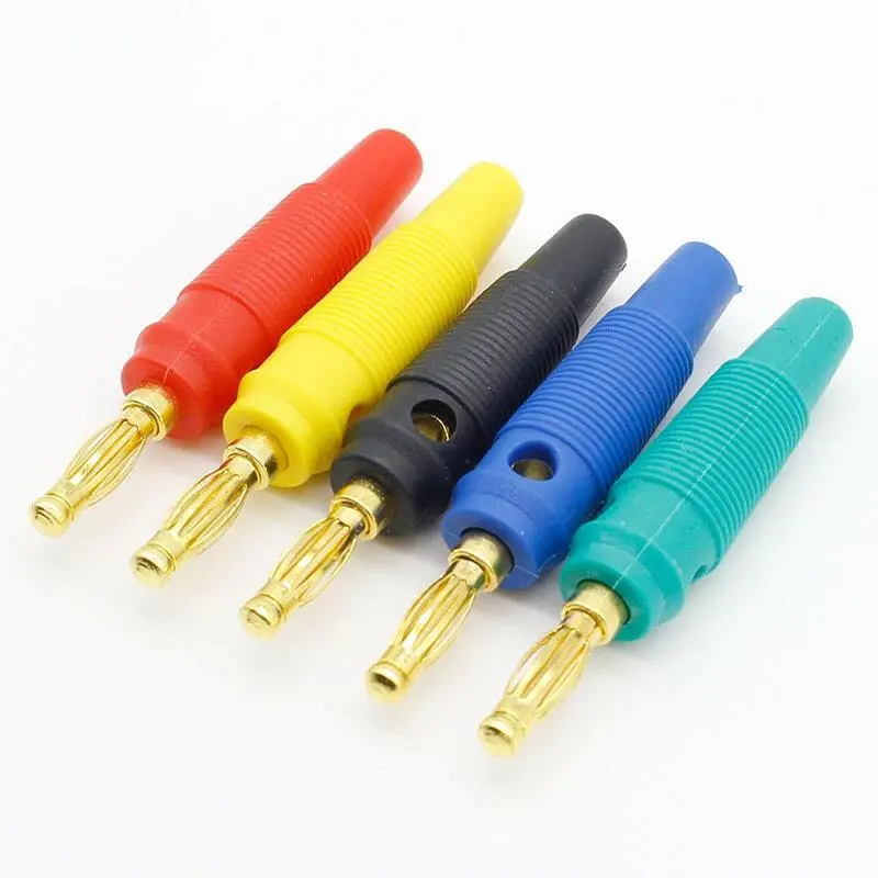 20Pcs Gold Plated 4Mm Banana Plug Screw To Speaker Amplifier Binding Post Test Probes Adapter 1