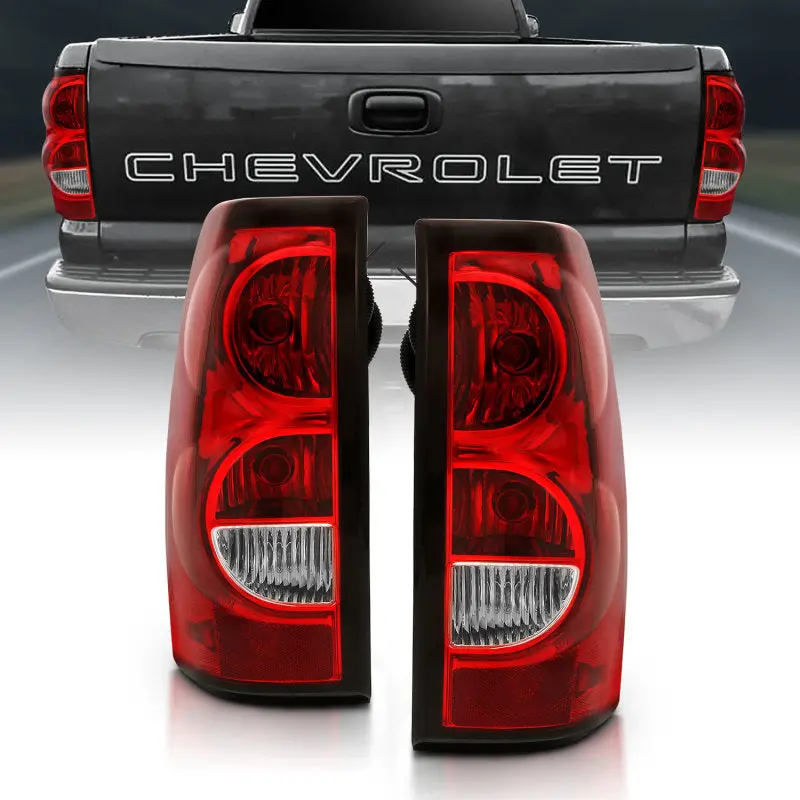 Anzo 2004-2007 Chevy Silverado Taillight Red/Clear Lens W/Black Trim (Oe Replacement) 1
