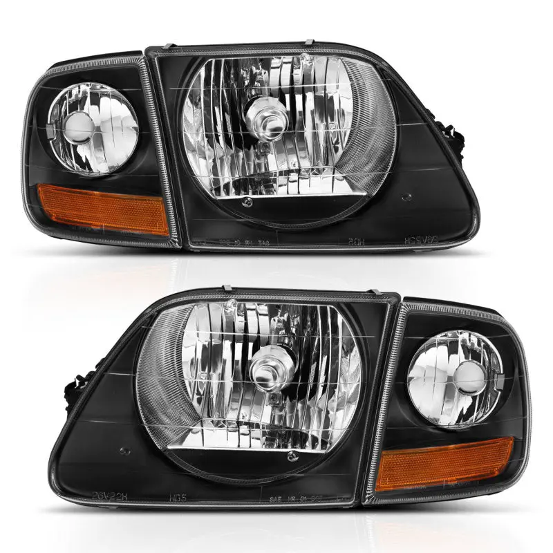 Anzo 1997-2003 Ford F150 Crystal Headlight Black W/ Parking Light 2