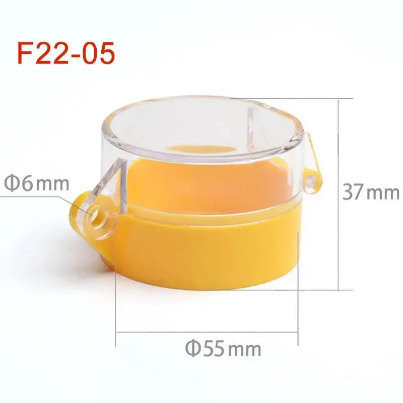 22Mm 25Mm 30Mm Mounting Hole Emergency Stop Button Cover Mushroom Head Protection Cover Dust Ring Plastic Fittings Diameter 55Mm 6