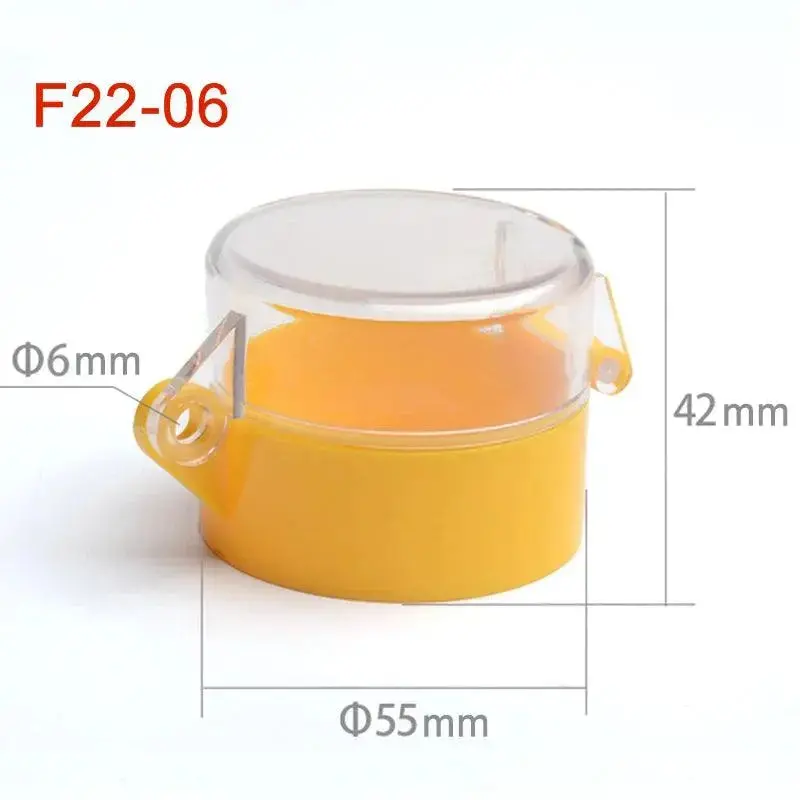 22Mm 25Mm 30Mm Mounting Hole Emergency Stop Button Cover Mushroom Head Protection Cover Dust Ring Plastic Fittings Diameter 55Mm 8