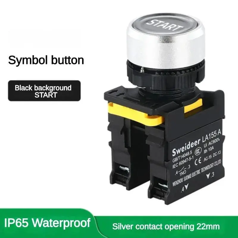 22mm Waterproof Momentary & Latching Push Button Switch with Start/Stop Arrow Symbol – 10A Industrial Power Control - Image 11