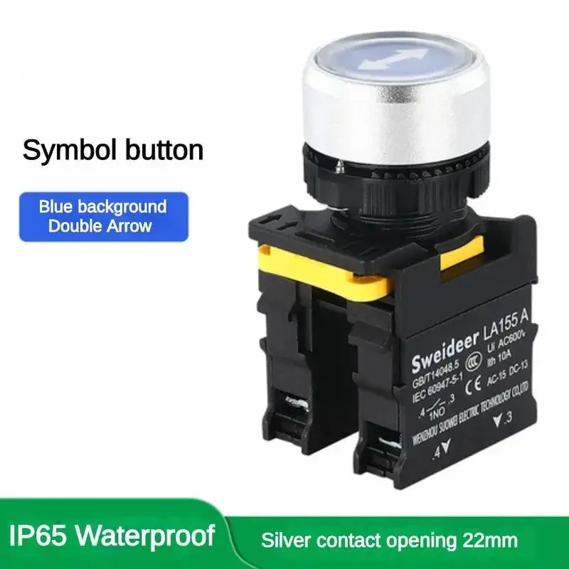 22mm Waterproof Momentary & Latching Push Button Switch with Start/Stop Arrow Symbol – 10A Industrial Power Control - Image 10