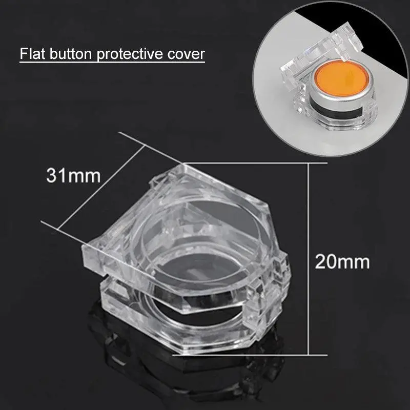 22Mm Button Protective Cover Transparent Square Knob Switch Protective Cover Flat Button Reset Button High Button 1