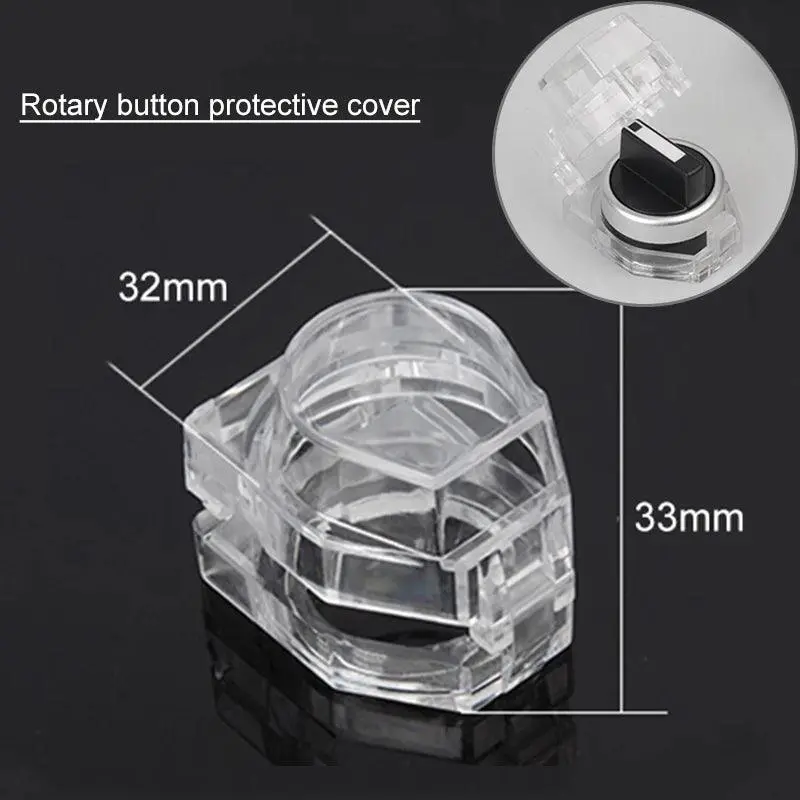 22Mm Button Protective Cover Transparent Square Knob Switch Protective Cover Flat Button Reset Button High Button 2