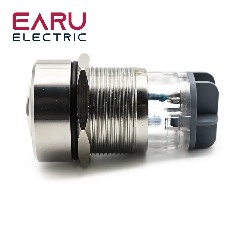 22Mm Ip67 Ultrashort Flash Led Alarm Indicator Light Signal Lamp Flashmetal Buzzer 12V 24V 220V Intermittent Sound Waterproor 1
