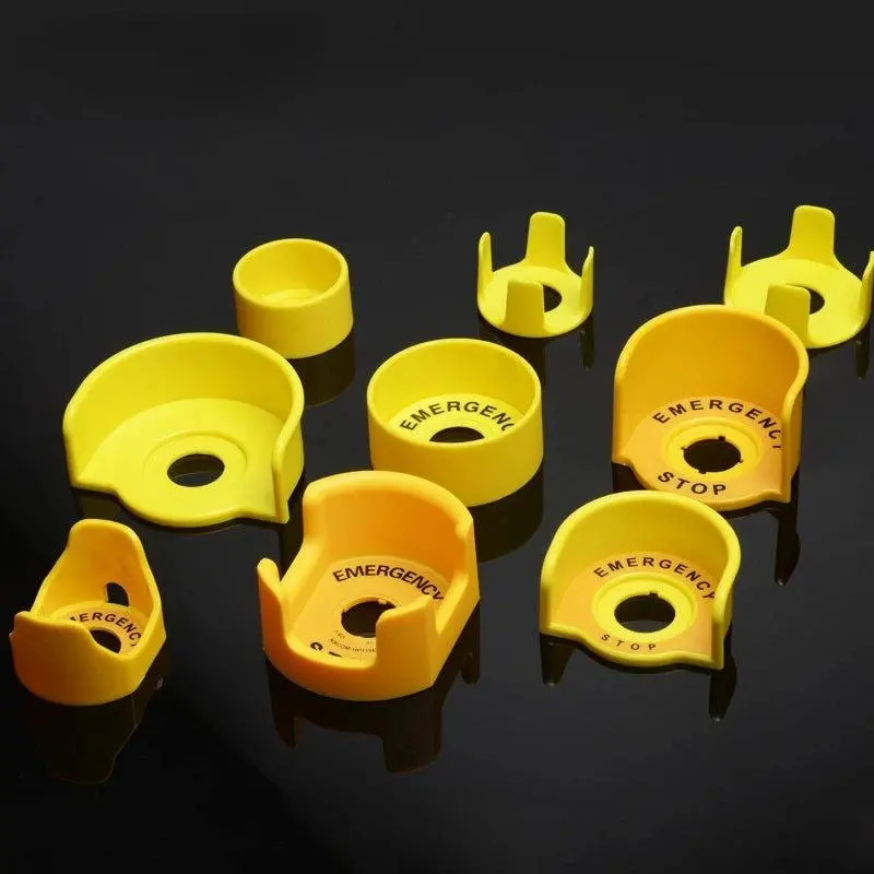 22Mm Yellow Emergency Stop Button Protection Cover Button Switch Emergency Mushroom Head Protection Seat Protection Cover Ring 1