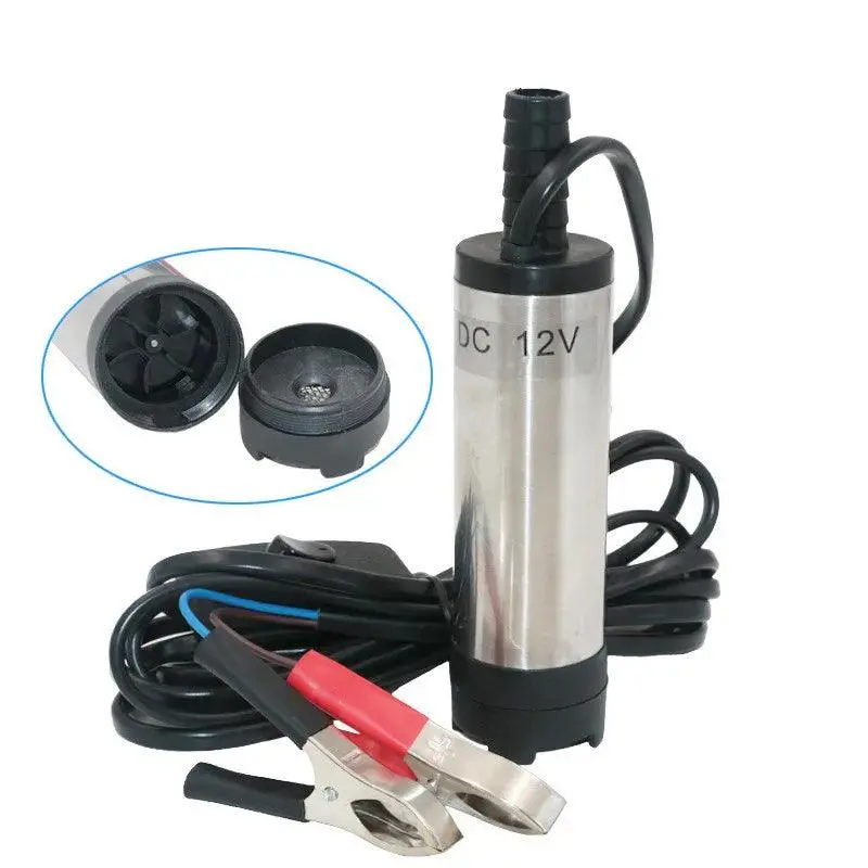 24V Dc Portable  Micro-Pump 51Mm Diameter Submersible Pump/ Diesel Pump Oil Self-Priming Pump With Alligator Clip And Removable 1