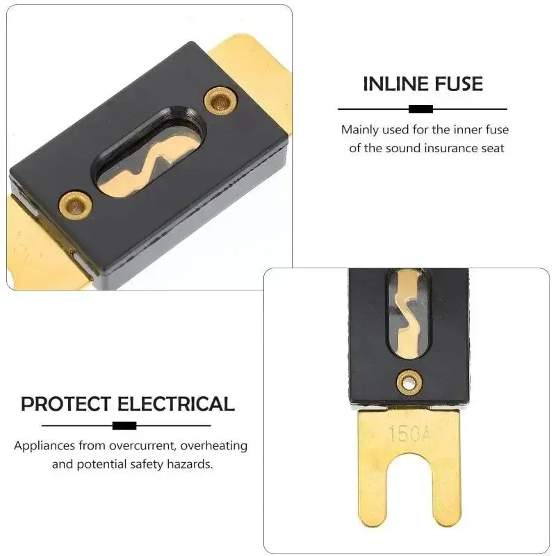 250A Fuse Chip Plated Gold Plated Anl Car Fuse Supplies Car Audio Video System Fuse Car Tools Zinc Alloy Power Supply Protection 3