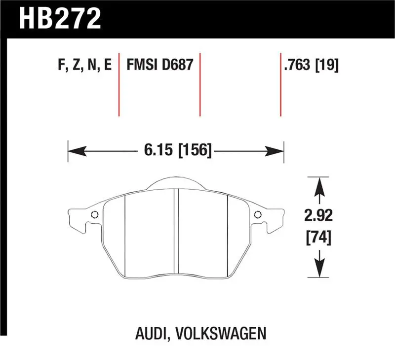 Hawk 00-06 Audi Tt/00-06 Tt Quattro 1.8L / 99-04 Vw Golf Gti 2.8L Blue 9012 Race Front Brake Pads 1