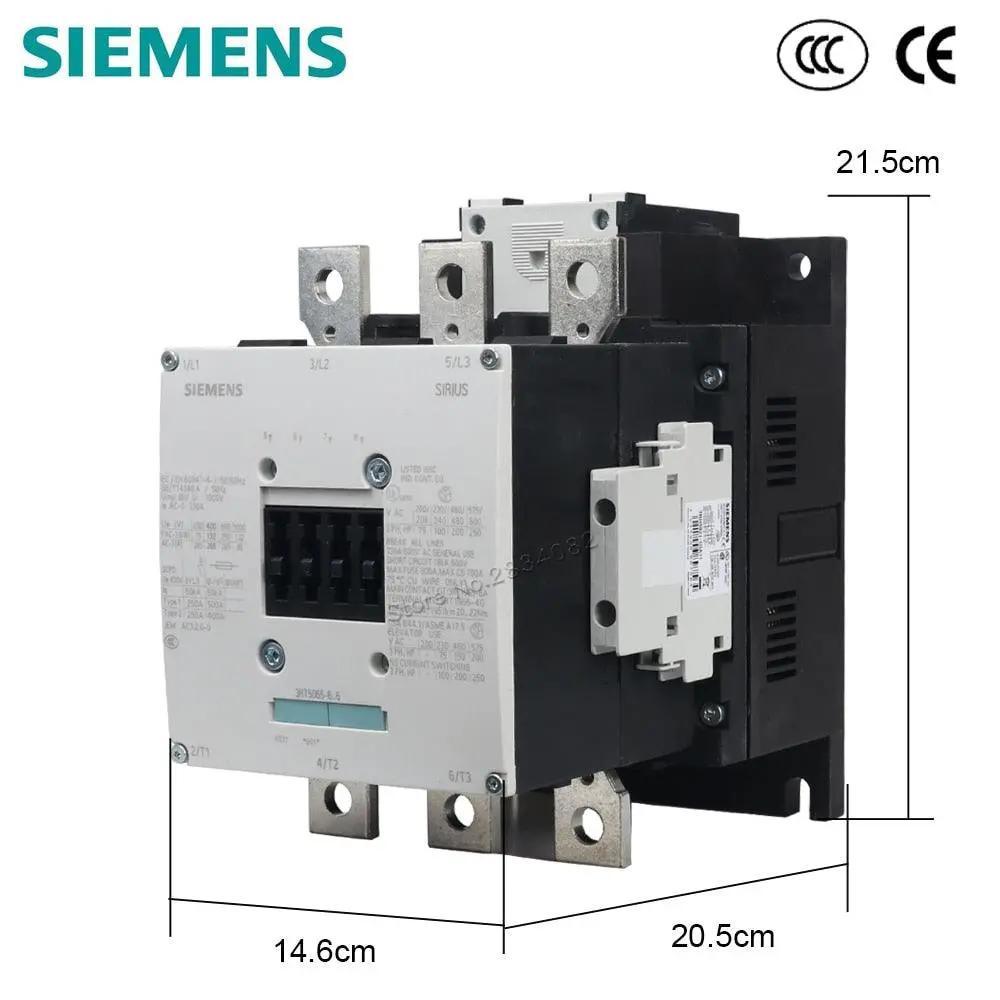 265A Ac Contactor 220V Ac380v 50/60Hz Coil Voltage 3P 3No+2A2b Contactor 3Rt5065-6Ap36 Siemens 1