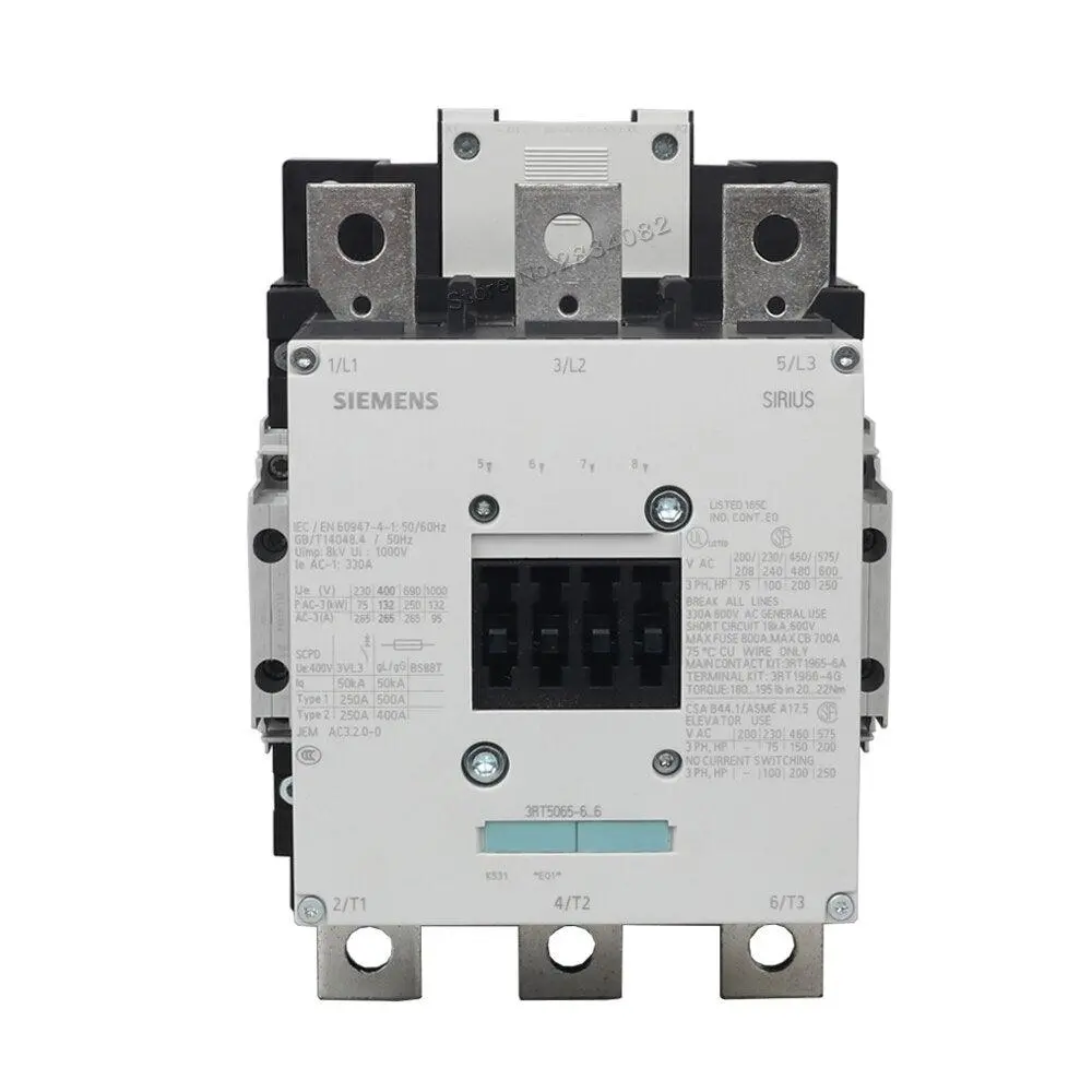 265A Ac Contactor 220V Ac380v 50/60Hz Coil Voltage 3P 3No+2A2b Contactor 3Rt5065-6Ap36 Siemens 2
