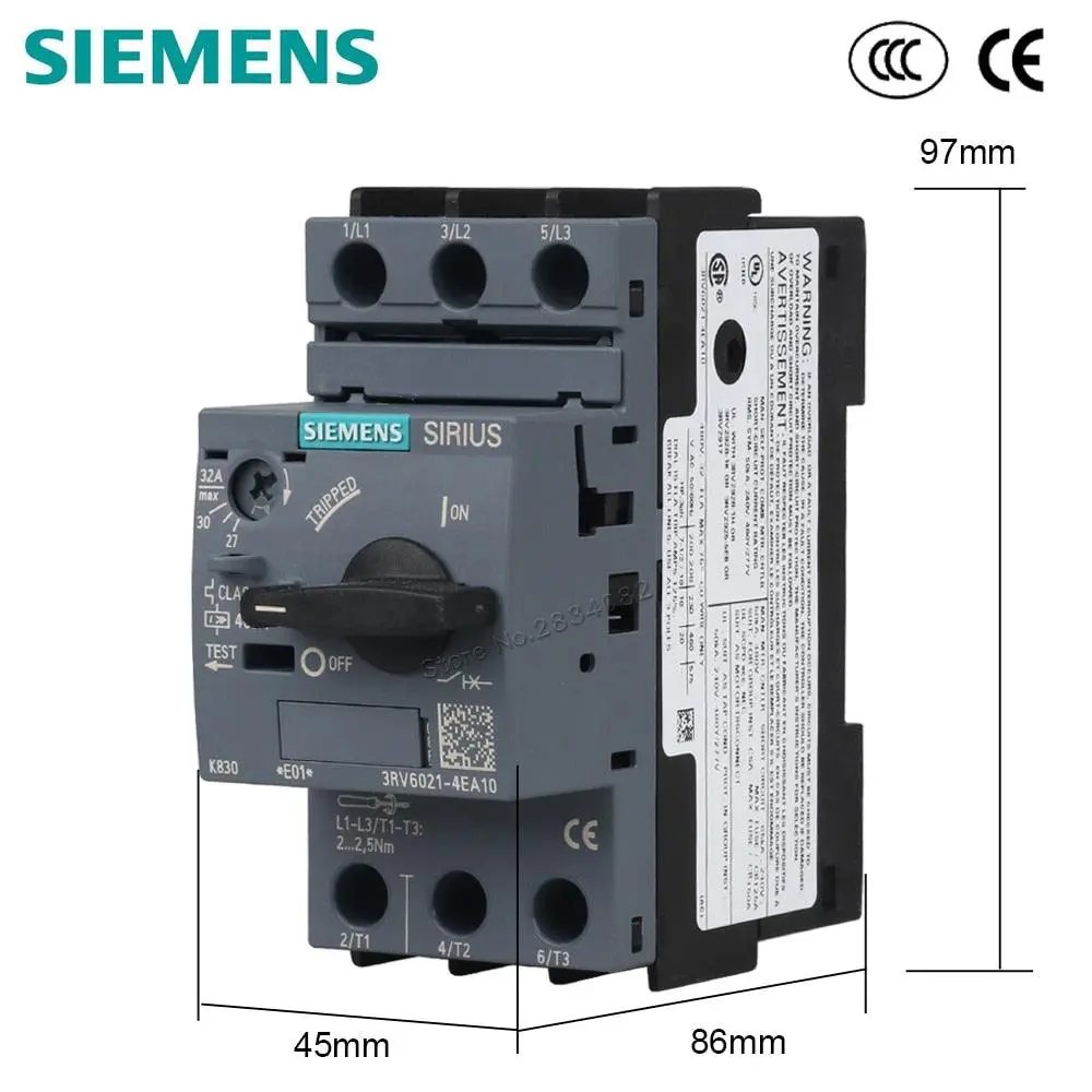 27-32A Motor Protective Circuit Breaker Selector Button Class 10 400A 3Rv6021-4Ea10 Siemens 1