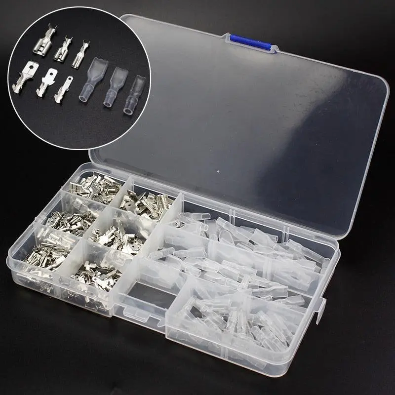 270Pcs 2.8/4.8/6.3Mm Insulated Electrical Wire Crimp Terminal Spade Connector Assortment Set 1