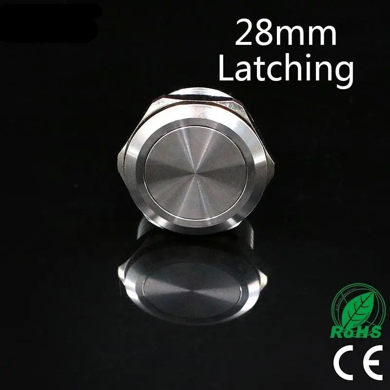 Earu -28Mm Stainless Steel Latching Push Button Switch 1