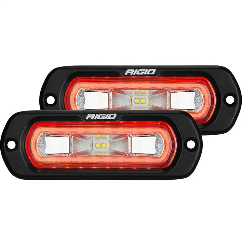 Rigid Industries Sr-L Series Flush Mount Led Spreader Pair W/ Red Halo - Universal 1