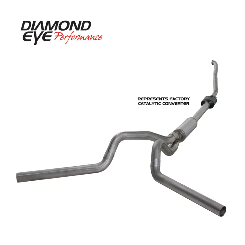 Diamond Eye Kit 4In Turbo Back Dual Ss: 94-97 Ford 7.3L F250/F350 Pwrstroke Nfs W/ Carb Equiv Stds 1