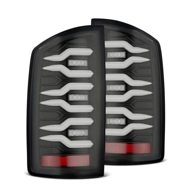 Alpharex 02-06 Dodge Ram 1500/03-06 Dodge Ram 2500+3500 Luxx-Series Led Tail Lights (Pair) Black 1