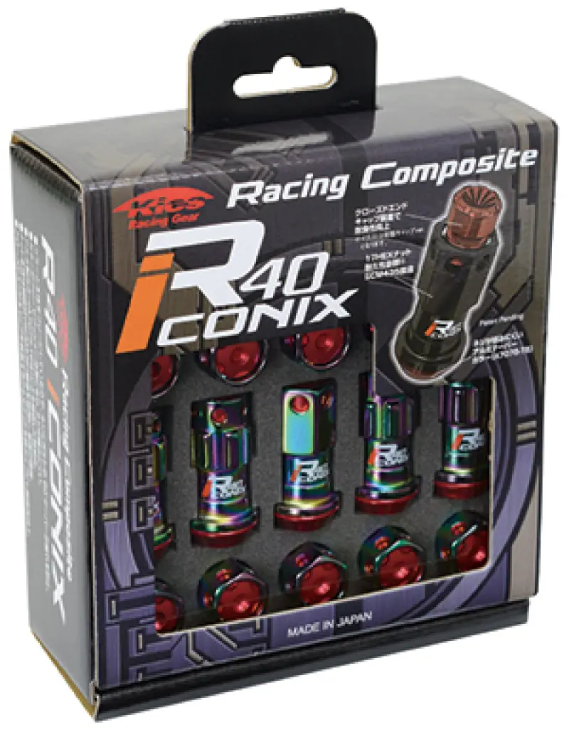 Project Kics 12X1.50 R40 Iconix Lock & Lug Nuts - Neo Chrome W/Black Seat W/O Cap (16+4 Locks) 1