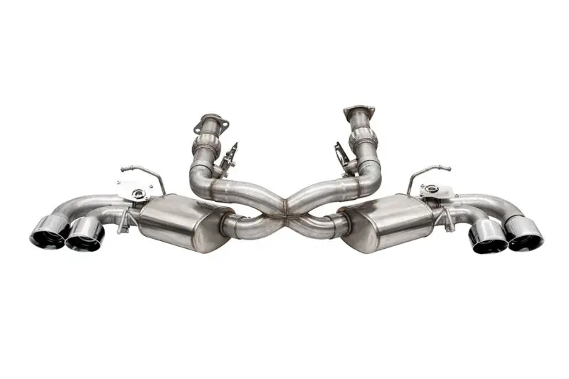 Corsa 20-25 Corvette C8 3In Valved Cat-Back 4.5In Pol Quad Tips Fits Factory Perf Exhaust Deletesafm 1