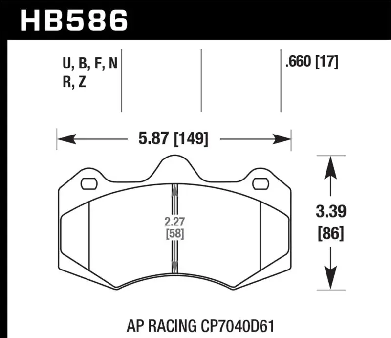 Hawk Ap Racing Cp7040 Dtc-70 Race Brake Pads 1