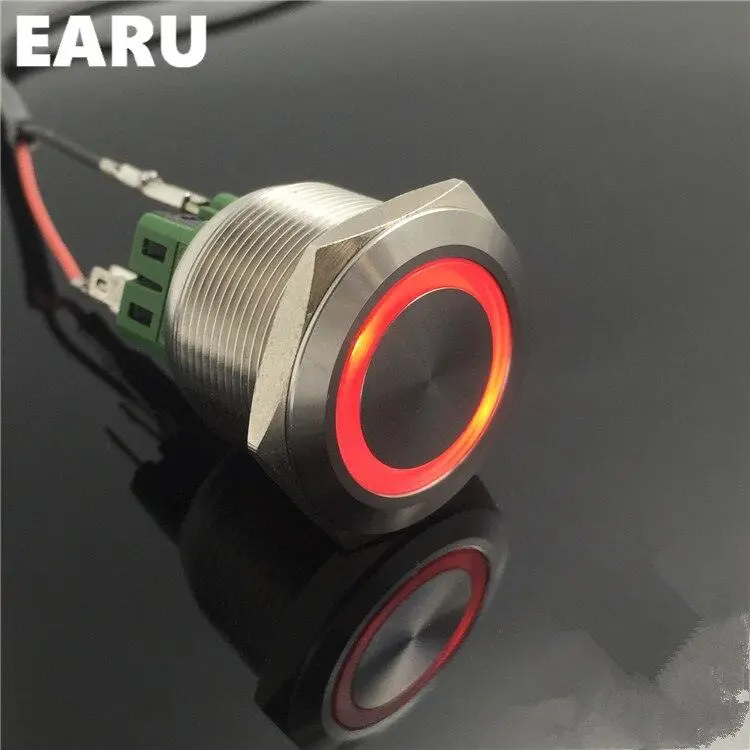 Earu -2No 2Nc 25Mm Metal Latching Led Push Button Switch 1