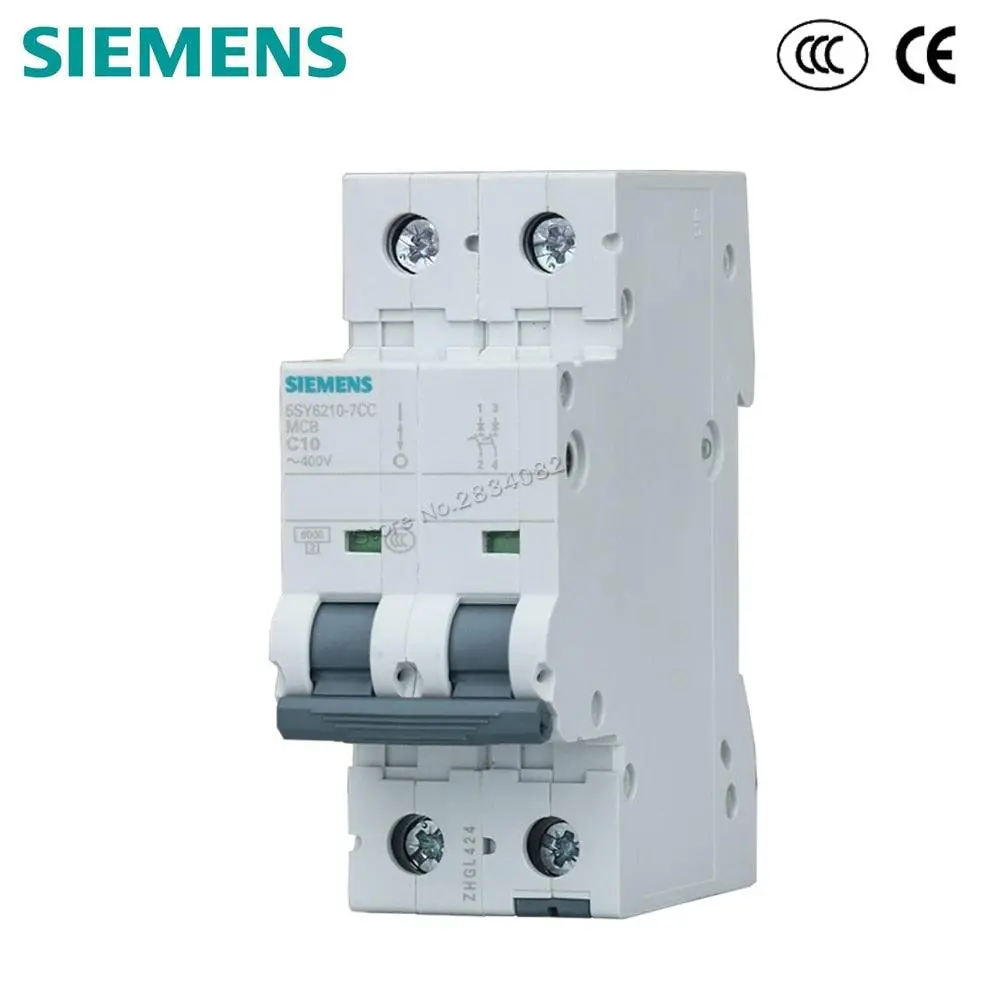 2P C10 Mini Circuit Breaker Mcb 5Sy6210-7Cc 2P 400V  10A Siemens 1