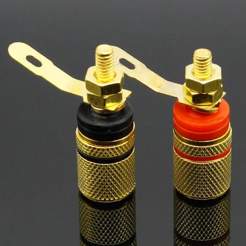 2Pcs Gold Plated Amplifier Speaker Terminal Binding Post Banana Plug Socket Connector Suitable For 4Mm Banana Plugs 1