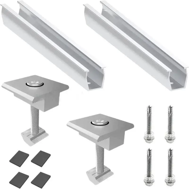 2Pcs/4Pcs/6Pcs 20Cm Solar Panel Module Aluminum Bracket Rail Bracket Trapezoidal Sheet Flat Roof Pv Mounting Rail Support 3