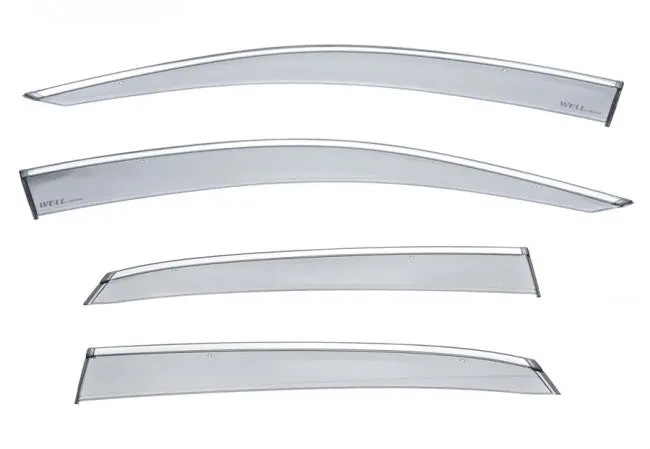 Well Visor For Honda Civic 5 Door Hatchback 2017+ With Chrome Trim 1