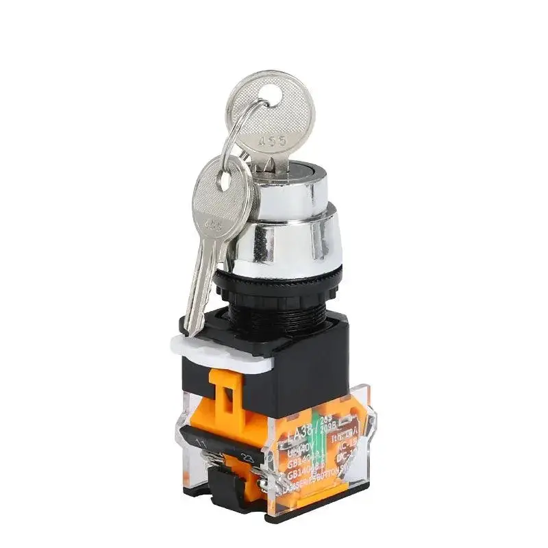 Electrical Rotary Switch Knob 22Mm 2/3 Position Selector Power Key Switch Self-Locking 1No 1Nc La38-11Y2 La38-11Y3 1