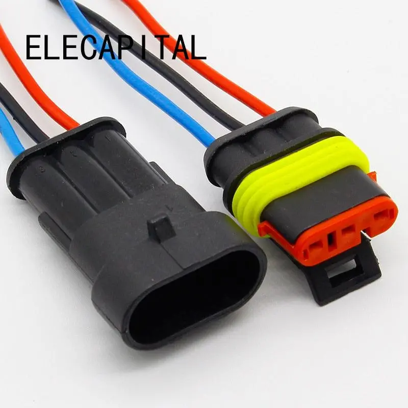 3 Pin Way Sealed Waterproof Electrical Wire Connector Plug Set Auto Connectors With Cable 1