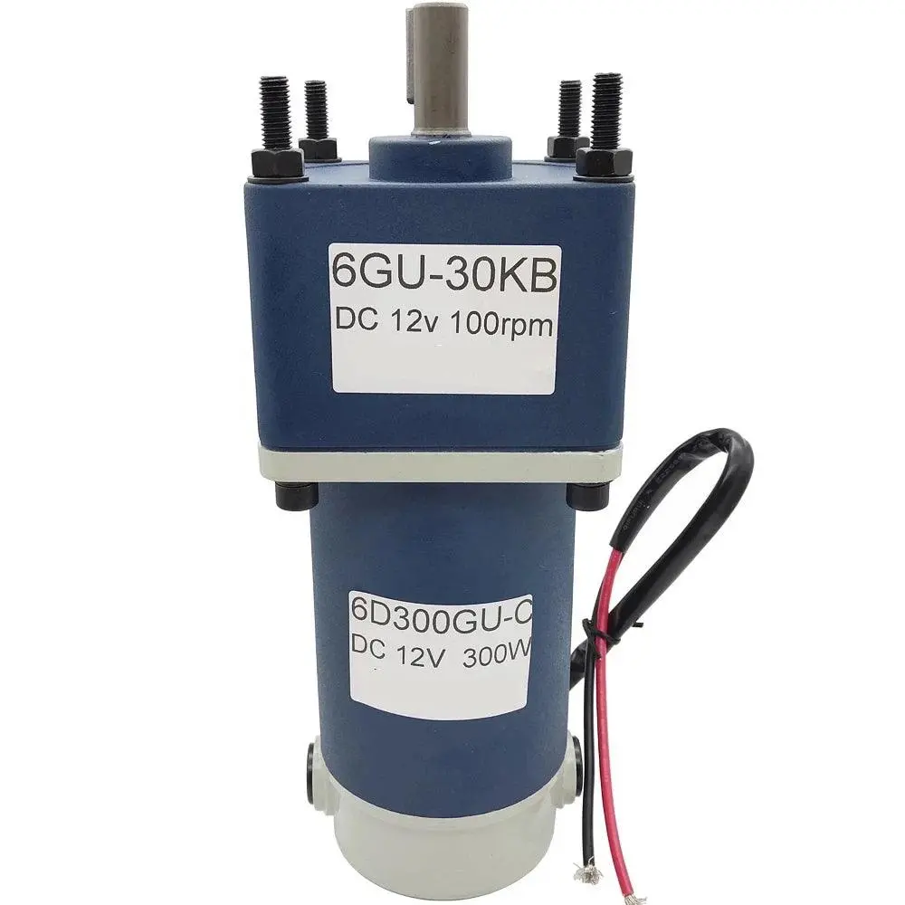 300W Dc Gear Motor 12V 24V High Torque 435Kg Reducer Speed 10Rpm -1000Rpm Permanent Magnet Long Life Low Noise Forward Reverse 1
