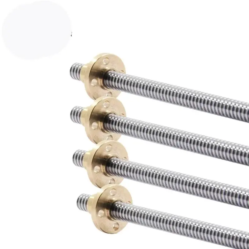 304 Stainless Steel T6 Threaded Rod Lead Screw 6Mm With T6 Brass Nut For 3D Printer Machine Z Axis Linear Guides Stepper Motor 4