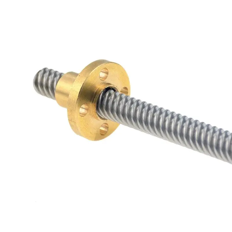 304 Stainless Steel T6 Threaded Rod Lead Screw 6Mm With T6 Brass Nut For 3D Printer Machine Z Axis Linear Guides Stepper Motor 6
