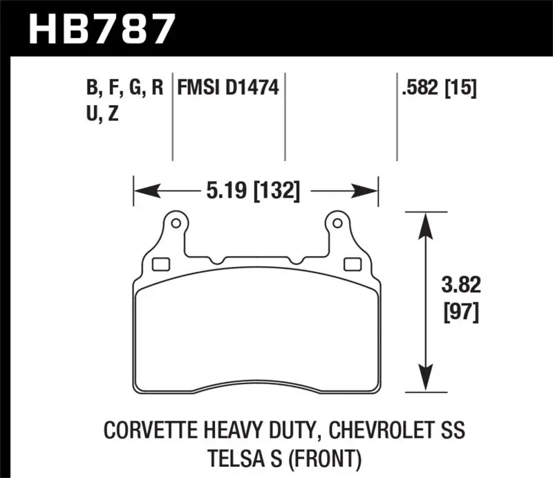 Hawk 15-17 Chevy Corvette Z51 Dtc-60 Race Front Brake Pads 1