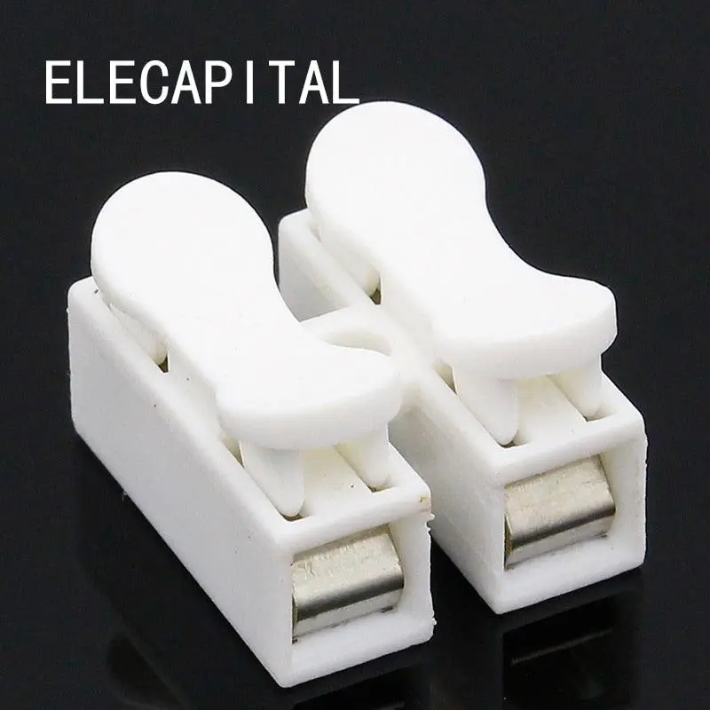 50Pcs Lot 2 Pins Electrical Cable Connectors Ch2 Quick Splice Lock Wire Terminals 1