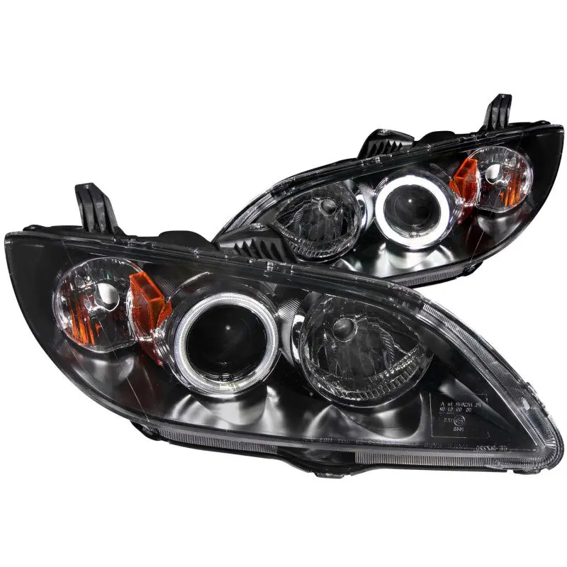 Anzo 2004-2008 Mazda 3 Projector Headlights W/ Halo Black (Ccfl) 1