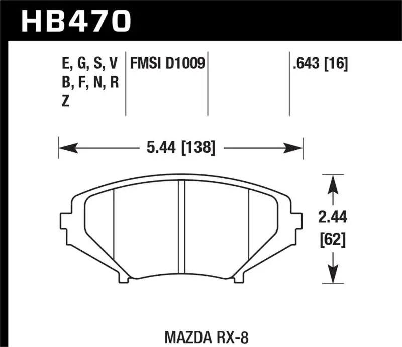 Hawk 04-09 Rx8 Blue 9012 Race Front Brake  Pads D1009 1