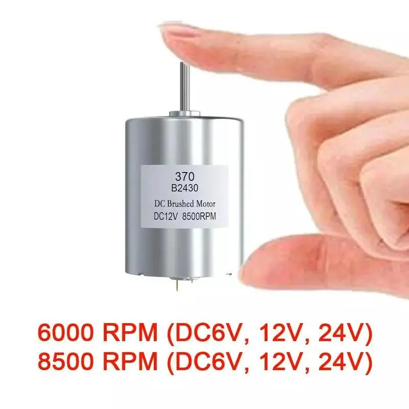370 6V 12V 24V 6000Rpm 8500Rpm 5W High Speed Strong Magnetic Dc Brushed Micro Mini Motor For Hobby Electric Toy Car Diy (B2430) 1