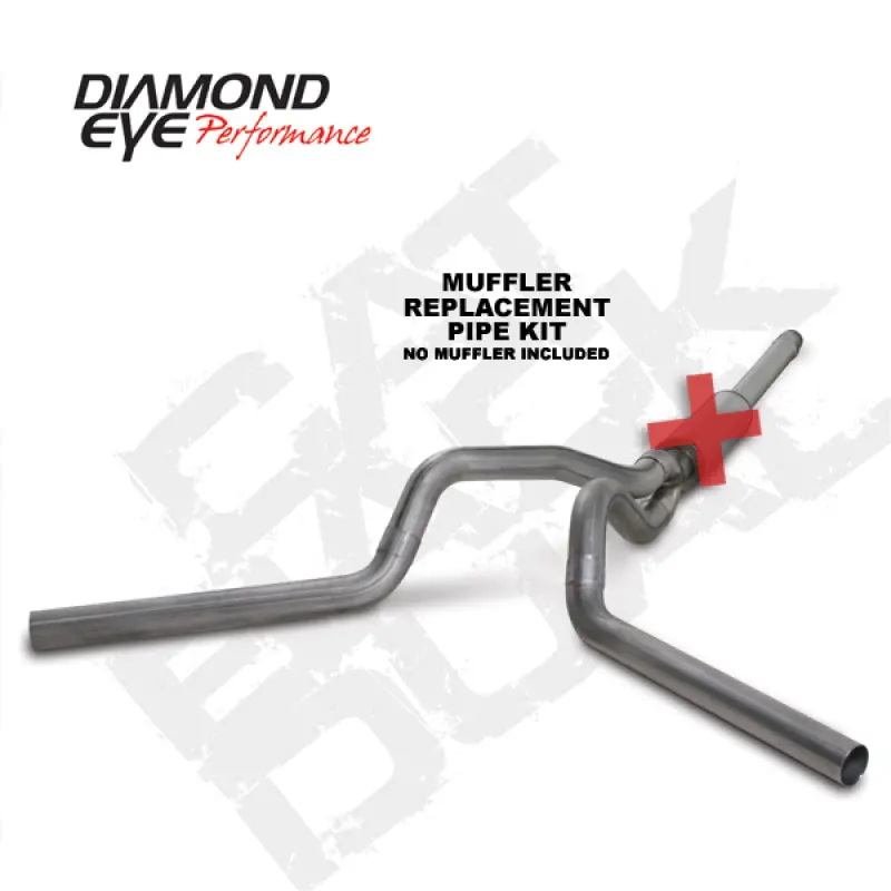 Diamond Eye Kit 4In Catback Dual Ss: 94-97 Ford 7.3L F250/F350 Pwrstroke 1