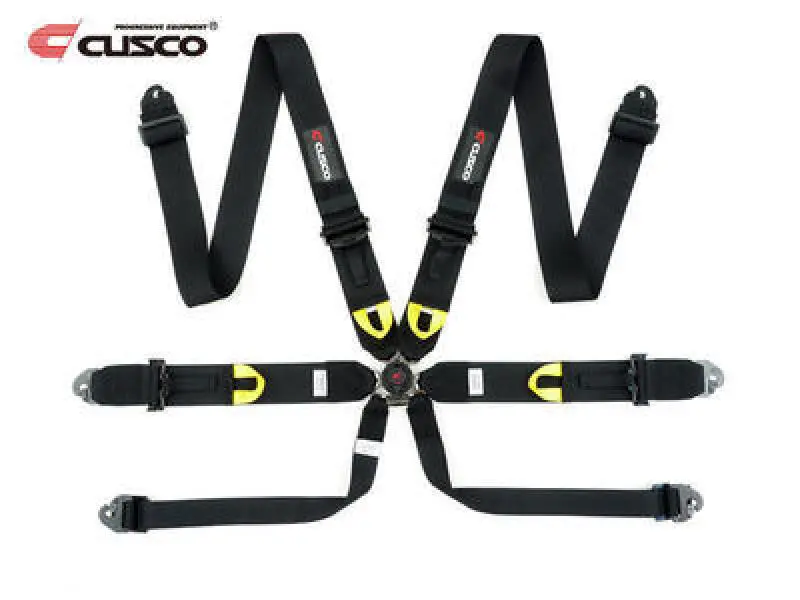 Cusco Universal 6 Point 3In Shoulder 3In Lap W/ Eyebolts (7/16-20Unf Thread) Fia Racing Harness- Blk 1