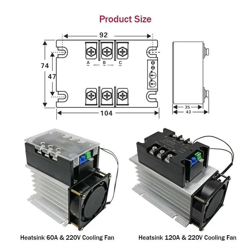 380V Motor Soft Start Module Controller Starter Stop Heat Sink Three-Phase Motor Slow Start 1Kw 2Kw 4Kw 6Kw 8Kw 10Kw 15Kw 20Kw 4