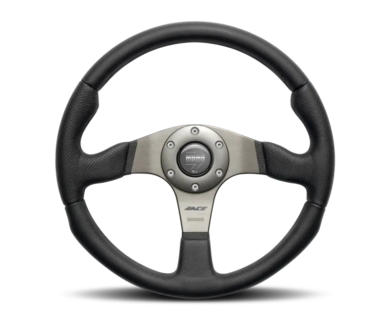 Momo Race Steering Wheel 350 Mm - Black Leather/Anthracite Spokes (1St Version) 1