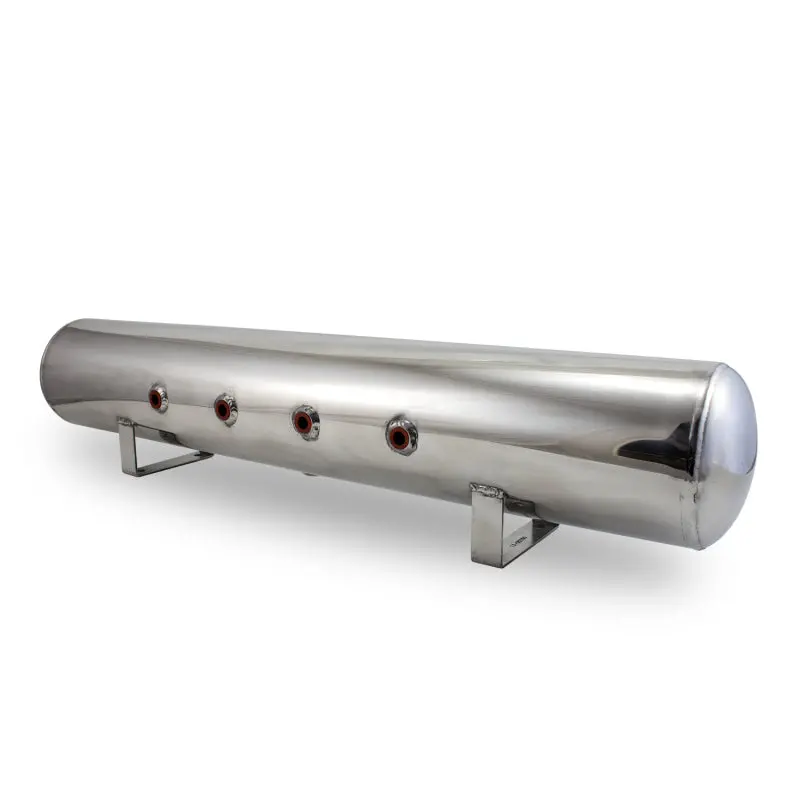 Air Lift 5 Gal Alum Air Tank - (4) 3/8In Face Ports & 1/4In Drain Port - 36In L X 6In D - Polished 1