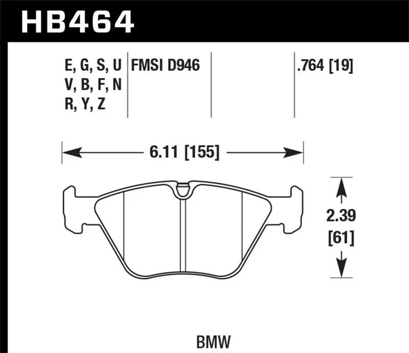 Hawk 01-06 Bmw 330Ci / 01-05 330I/330Xi / 01-06 M3 Dtc-60 Race Front Brake Pads 2